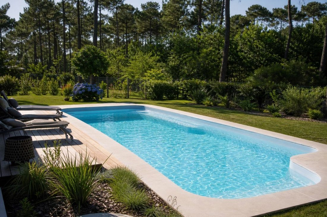 Piscine coque installée à Bordeaux